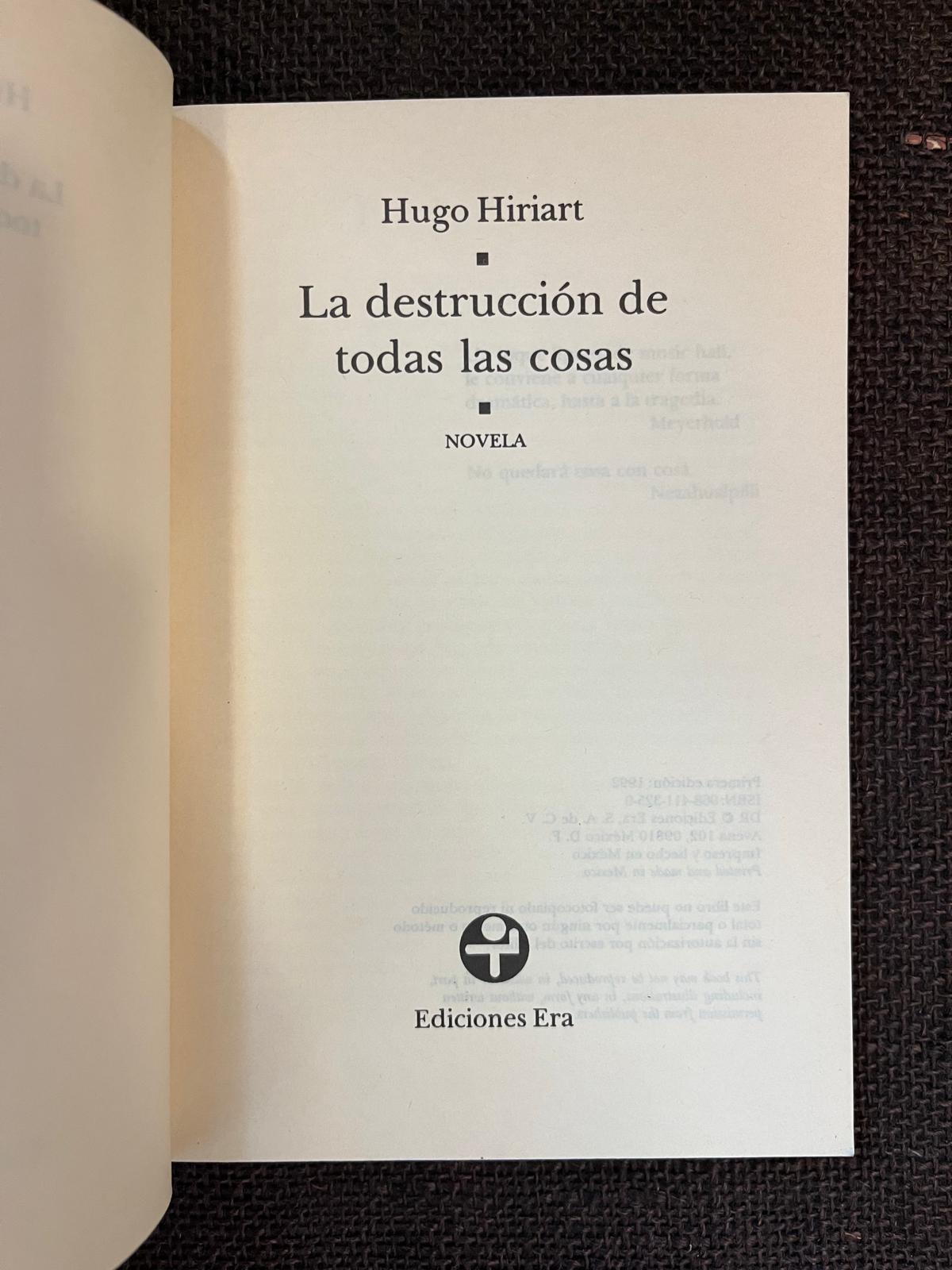 La destruccion de todas las cosas