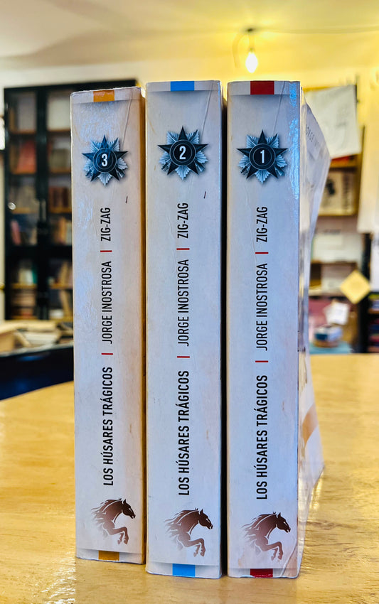 Los húsares trágicos. Tres tomos. Libro rescatado del incendio