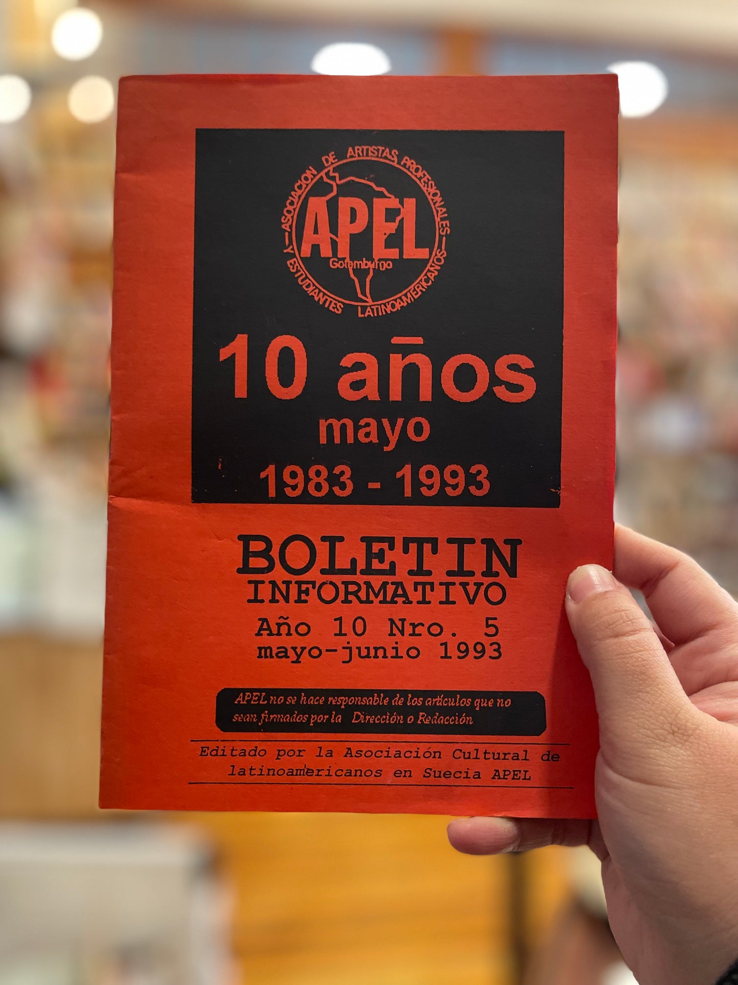APEL año 10 N°5 Revista informativa realizada por chilenos en el exilio