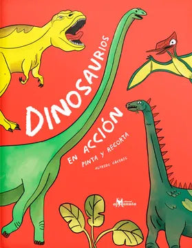 Dinosaurios en acción. Pinta y recorta